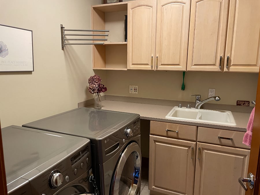 Laundry - spacious counter, new W/D and double sink