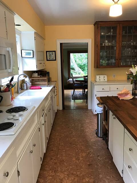 kitchen view into dining room