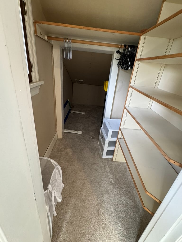 2nd floor bedroom-very deep closet space with extra storage