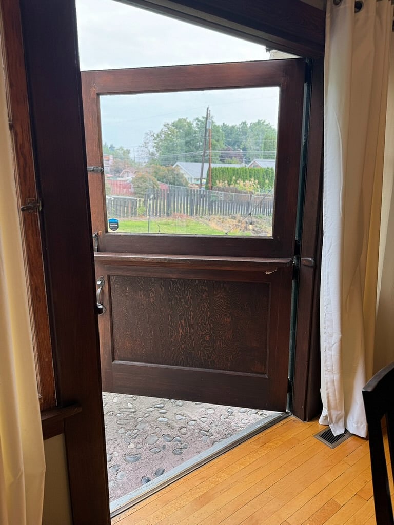 Giant original Dutch door from inside