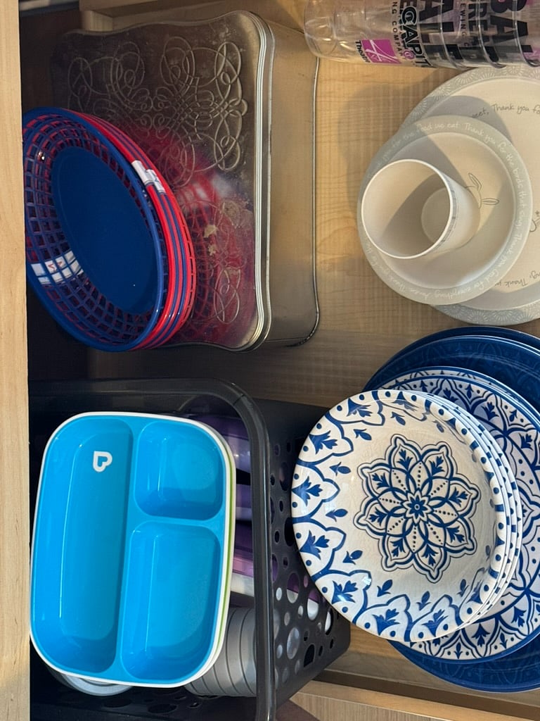 Plates and bowls--For families traveling with children.
