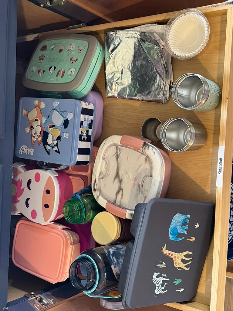 Lunchboxes and travel utensils--For families traveling with children.