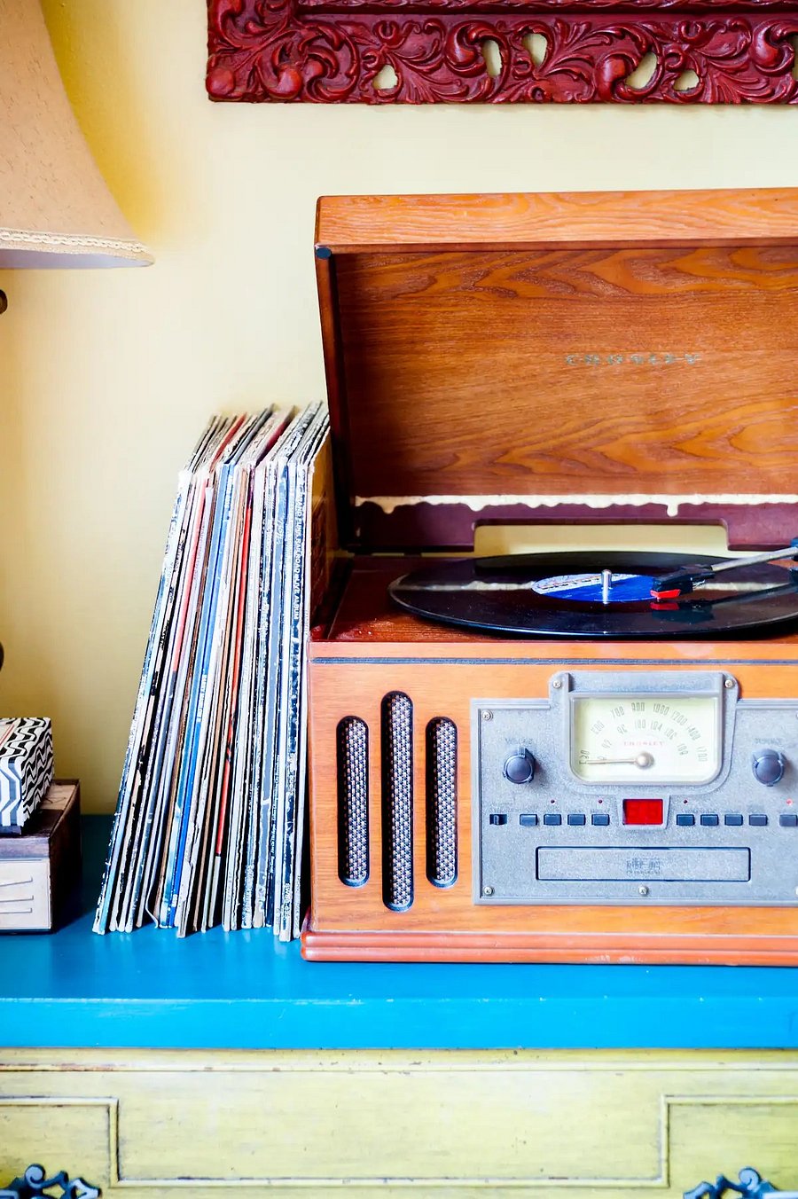 Record Player with records