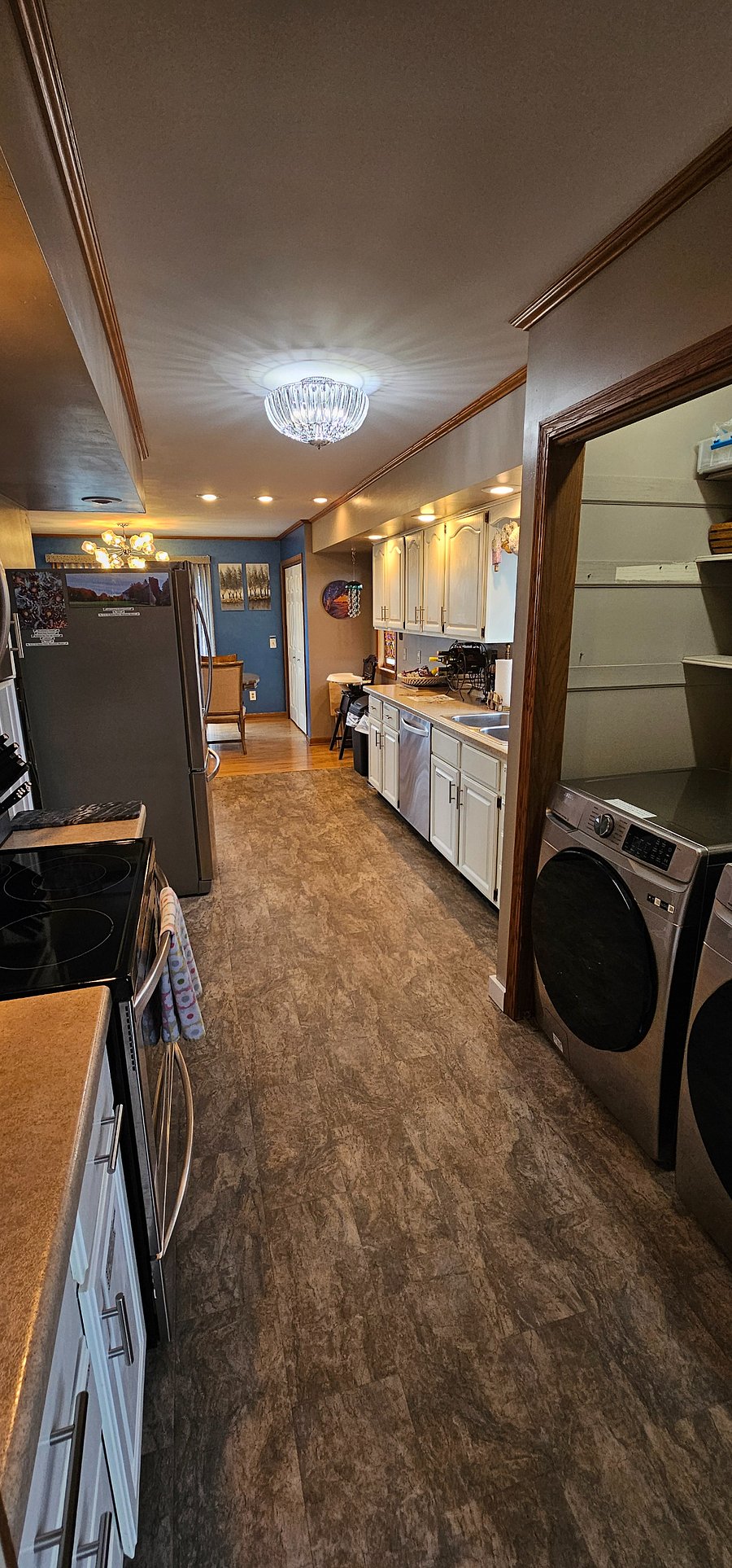 Main floor kitchen and laundry.