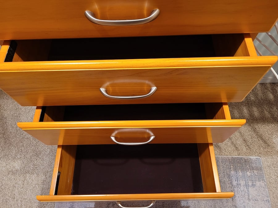 Felt-lined closet drawers