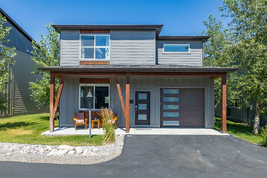 Front of house and parking spot