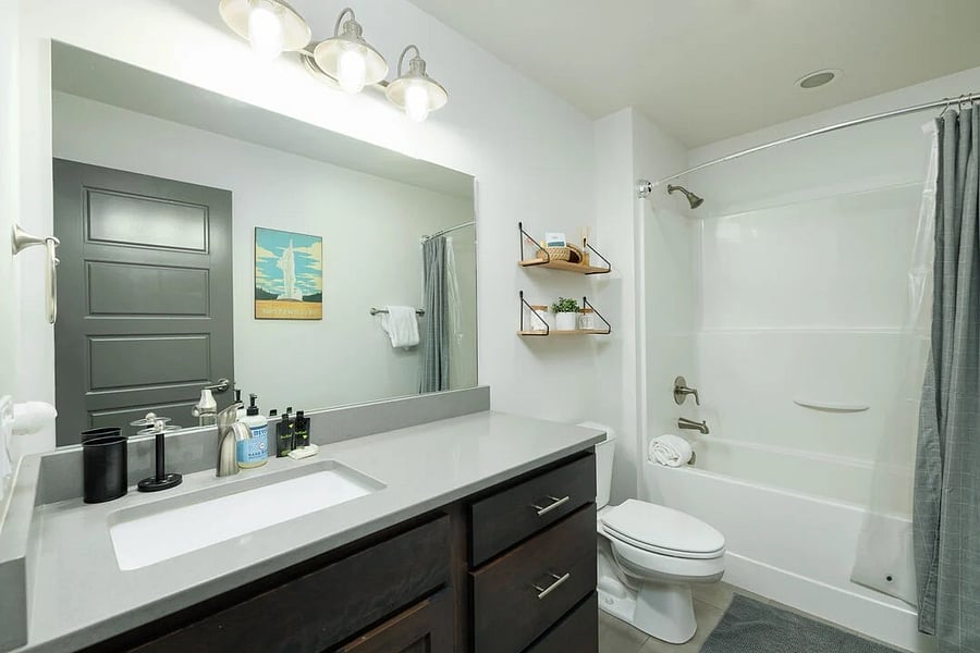 Second floor full bathroom between bedrooms two and three.