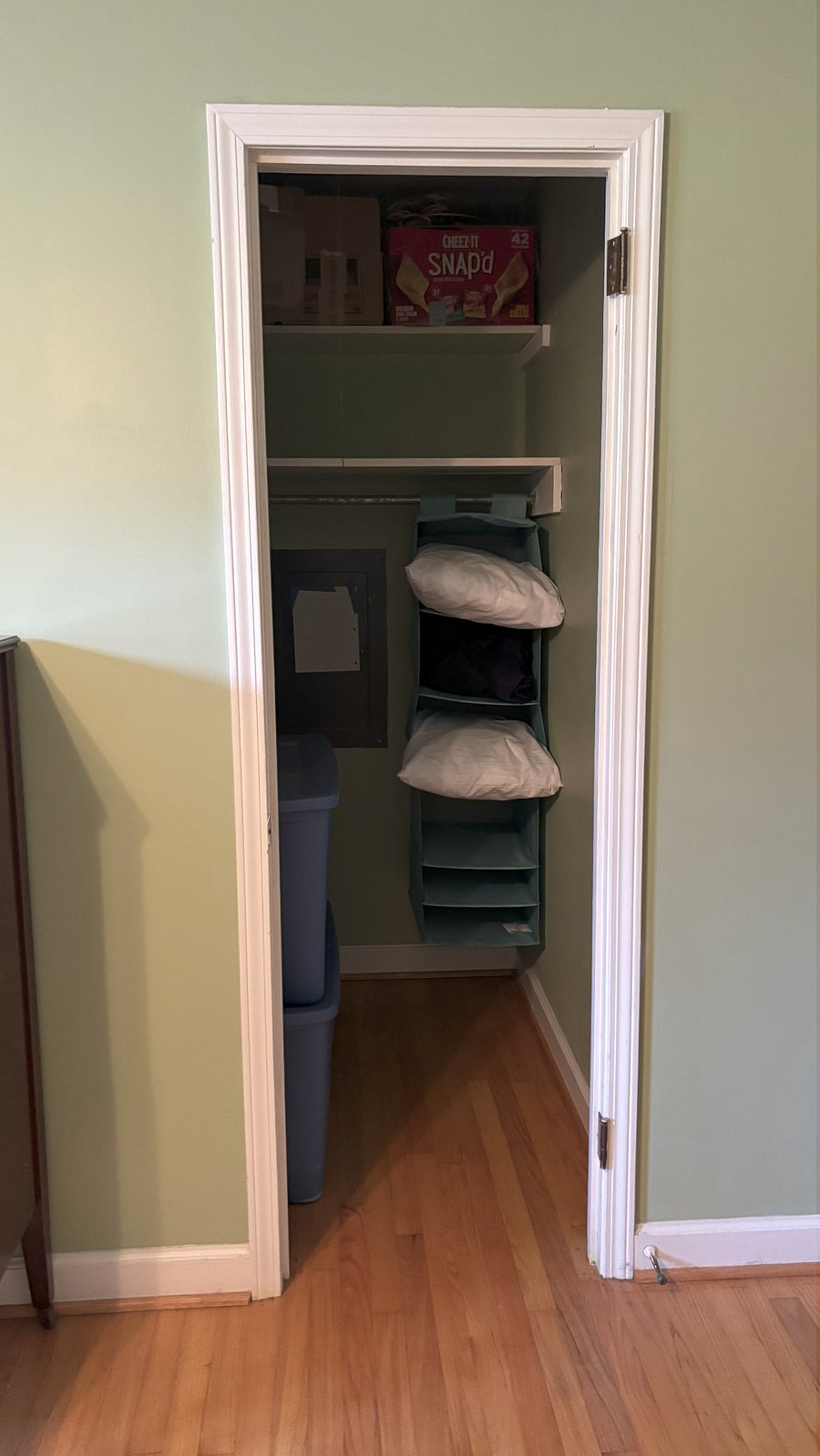Walk in closet space for storage