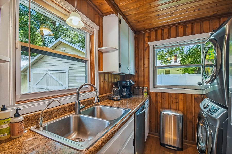Onsite washer/dryer, dishwasher and in-sink garbage disposal