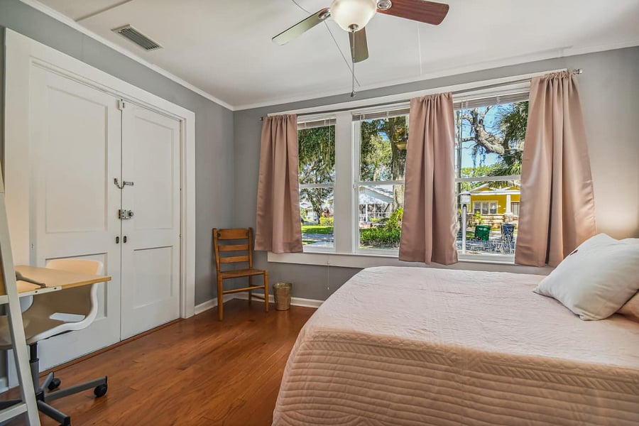 Front bedroom opens onto the porch