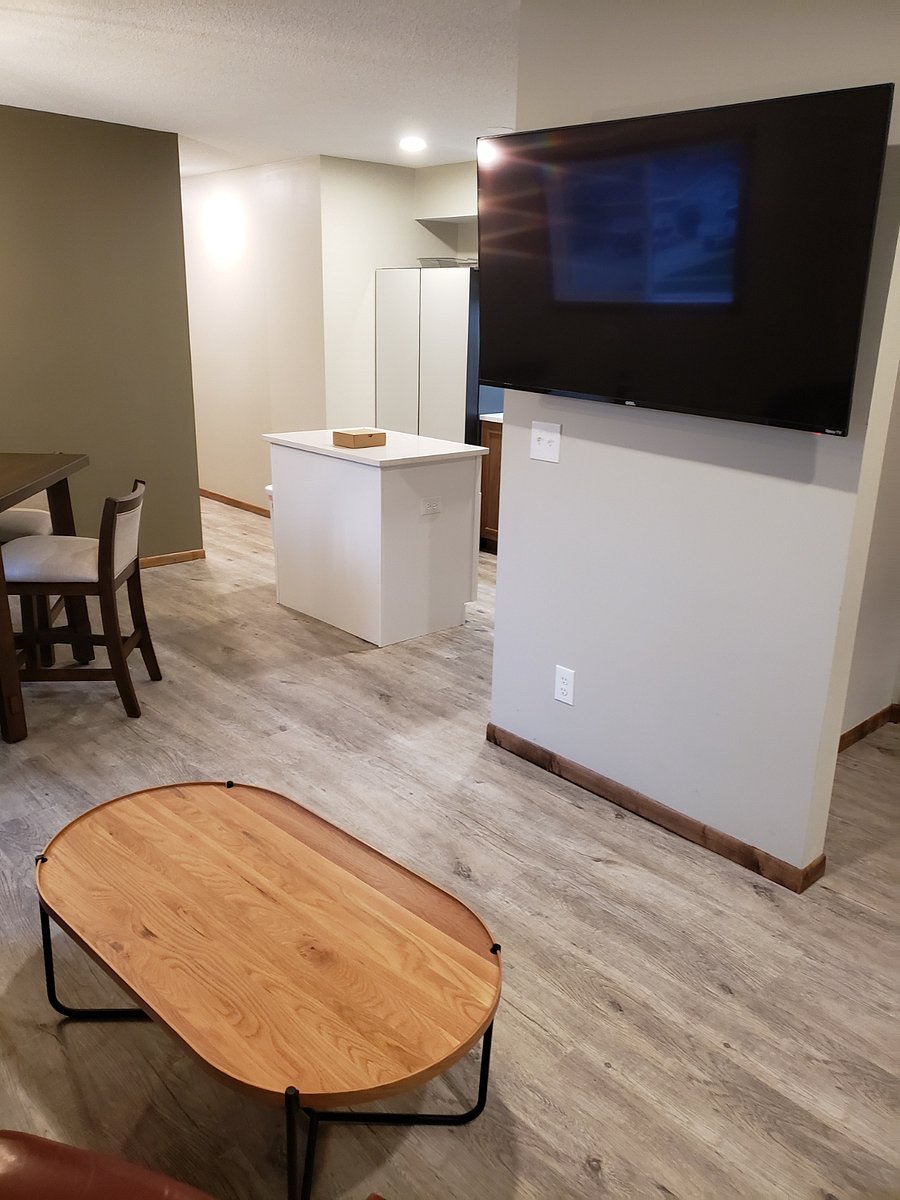 View from living area into kitchen.