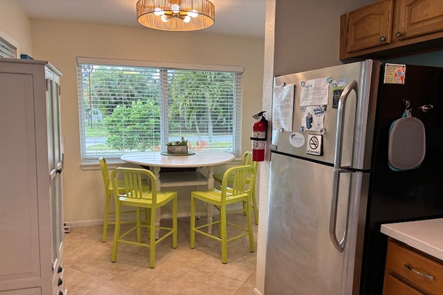 Dining area in kitchen open to Family Room