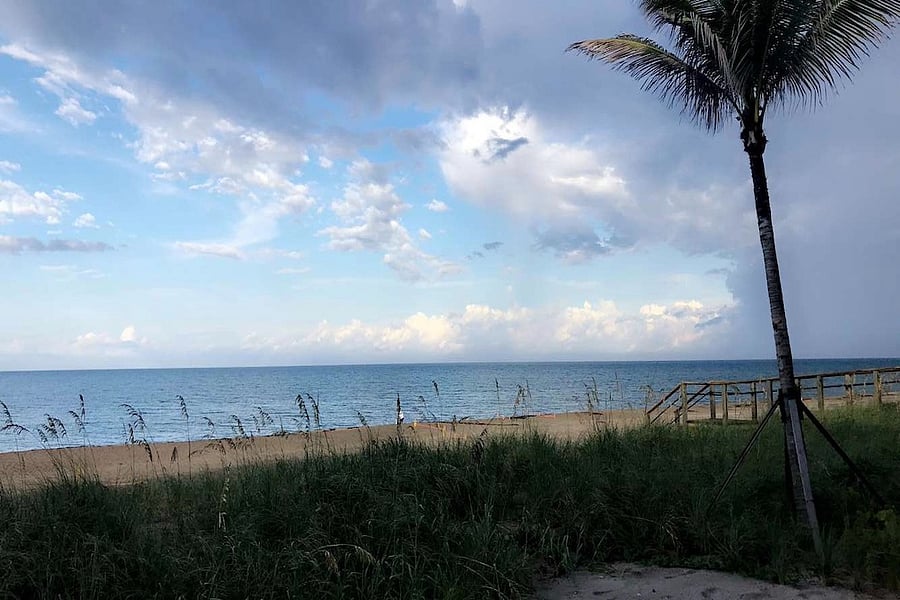 Beach seating at area restaurant