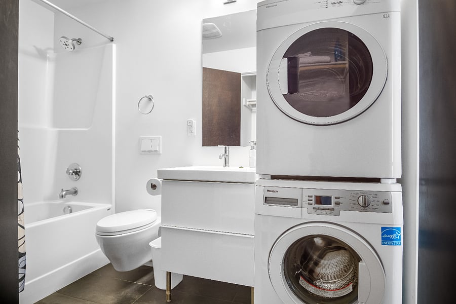 In-unit washer and dryer plus iron and ironing board