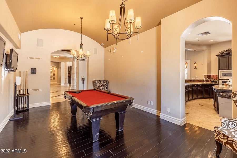 Pool table in clubhouse