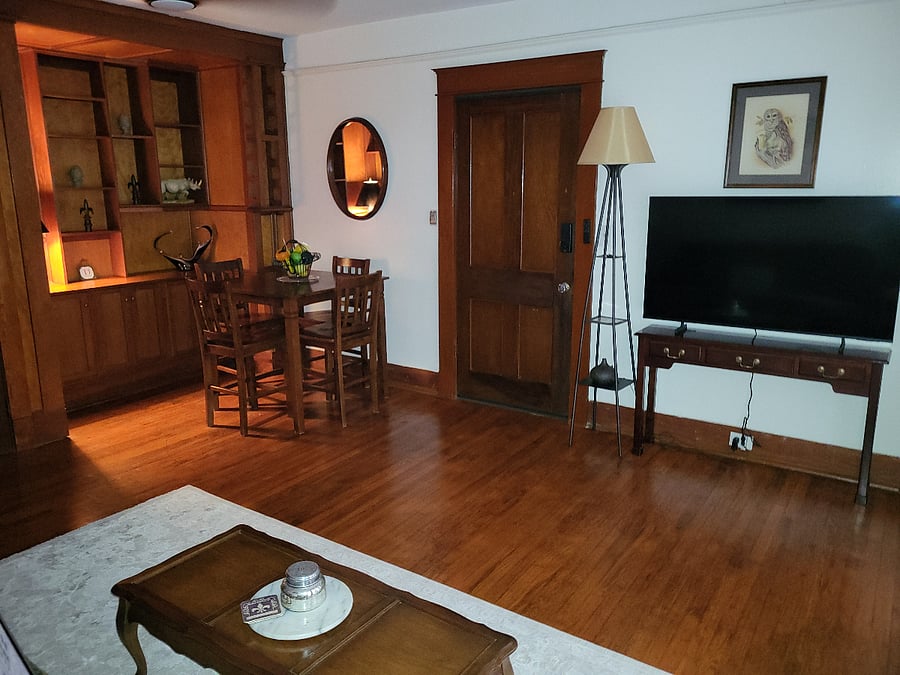 Living Room with 55" Samsung Smart TV with Samsung Plus Channels.L