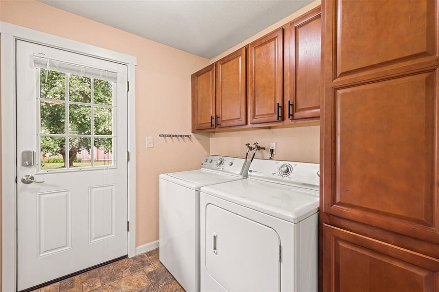 Washer and Dryer with plenty of storage space.