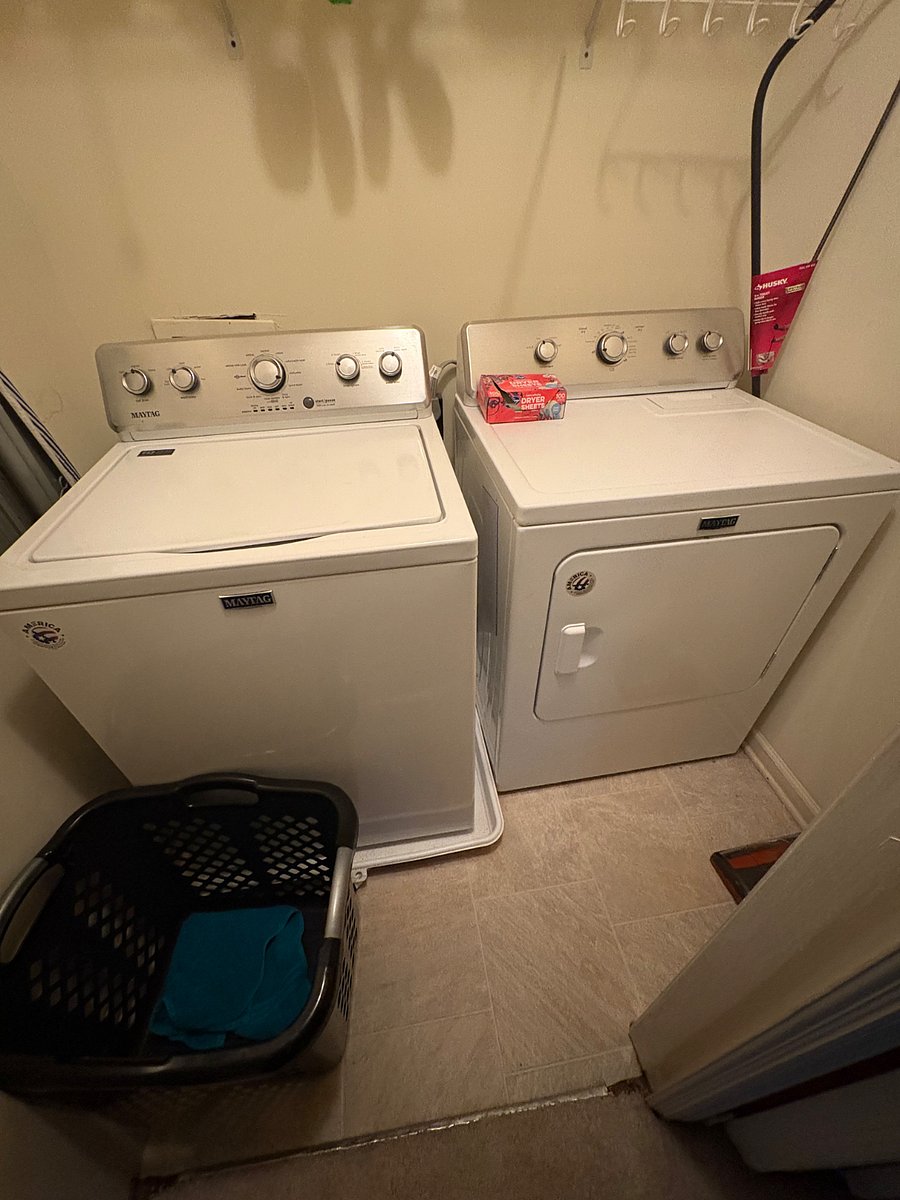 Washer and dryer are located on the top floor and available with notice.