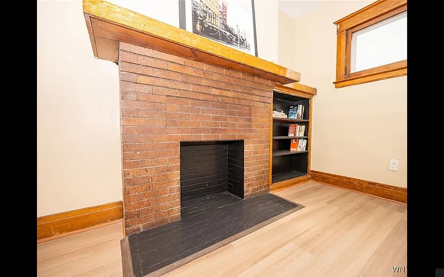 Common area bookshelves - non working Fireplace - Downstairs