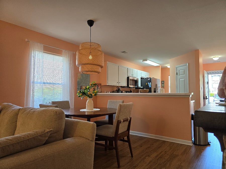 dining area and living room