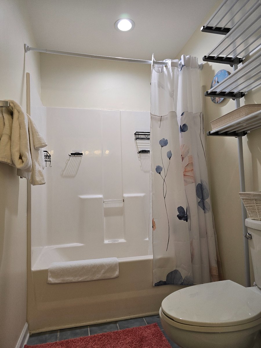 master bath with tub shower