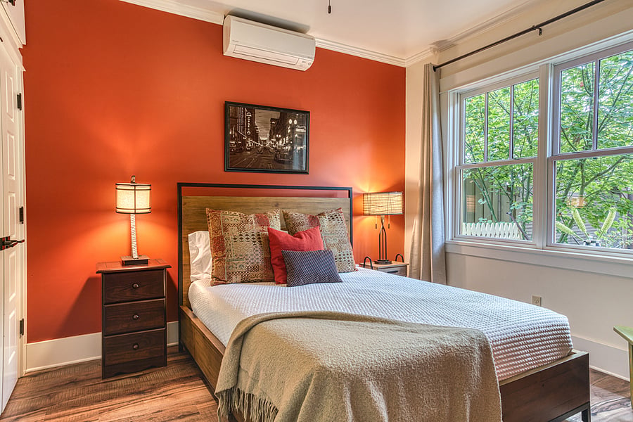 If you sleep with the curtains open, it feels like you're sleeping under the enormous fir tree in the backyard.