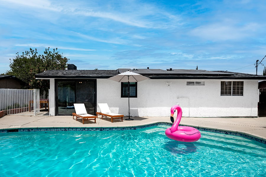 Spacious private pool and lounge area in quiet Winnetka neighborhood