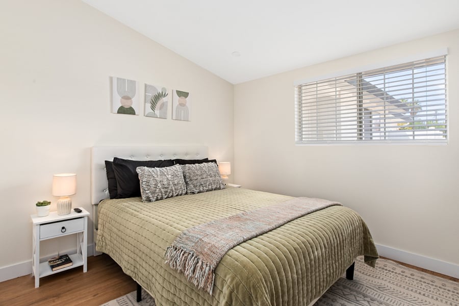 Second Queen bedroom designed for restful mid-term stays