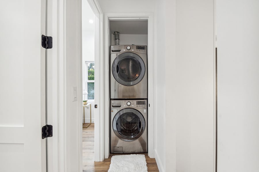 In-unit washer and dryer for convenient extended stays