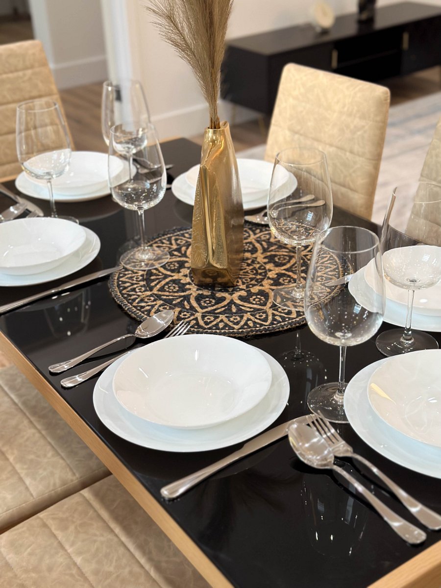 Dining area ready for family and corporate stays