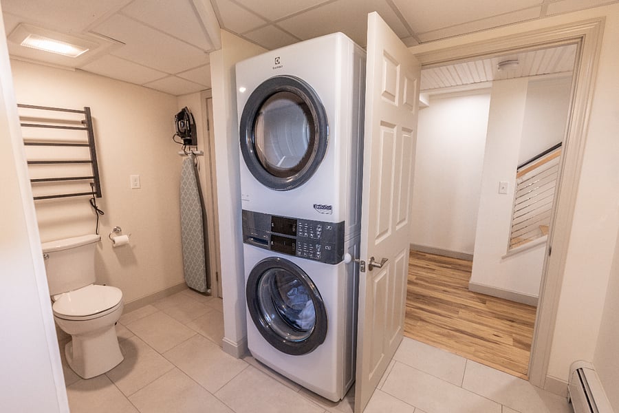 Full Bath with full size washer and dryer