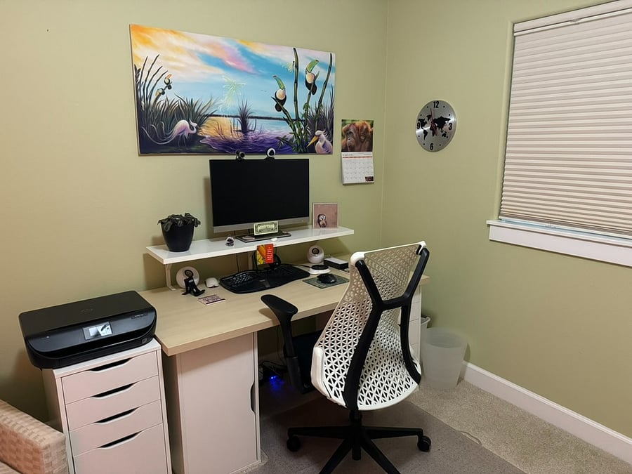 Office with large monitor ready for work