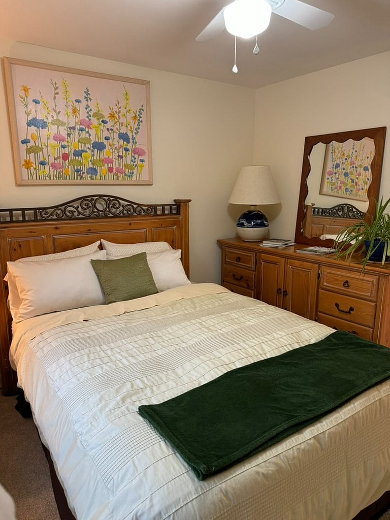 guest bedroom with queen bed