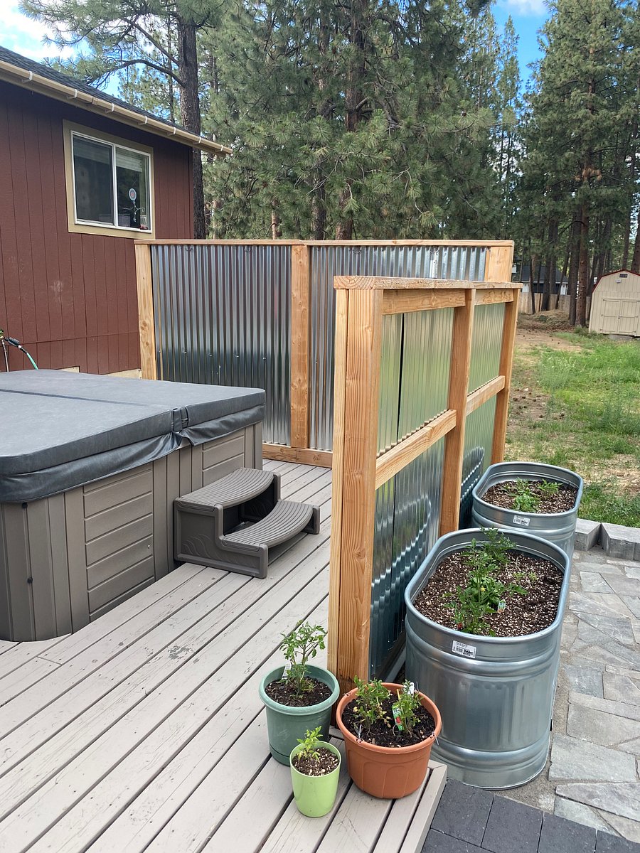 Hot tub and herb garden