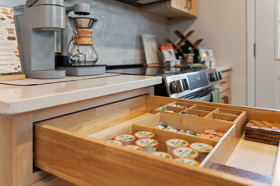 Carefully curated with wellness in mind, this drawer is just a glimpse of whats offeredorganic coffees, herbal teas, and other thoughtful touches throughout the home support comfort, recovery, and a health-conscious stay from start to finish.