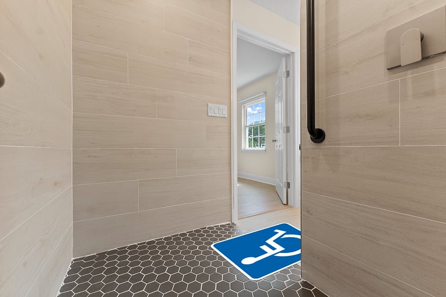 Zero-entry shower designed for ease of accessno step, no barrier. Whether recovering from surgery or simply needing extra support, its a seamless transition from bathroom to bedroom without sacrificing style or comfort.