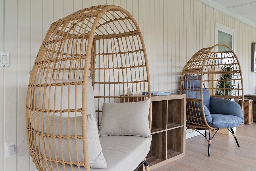 A rare and peaceful retreatthis sunroom is perfect for relaxation or connection. Enjoy coffee or a light meal in cozy egg chairs as you gaze out at the lush backyard. Ideal for quiet reflection, music, conversation, or even an in-home massage.