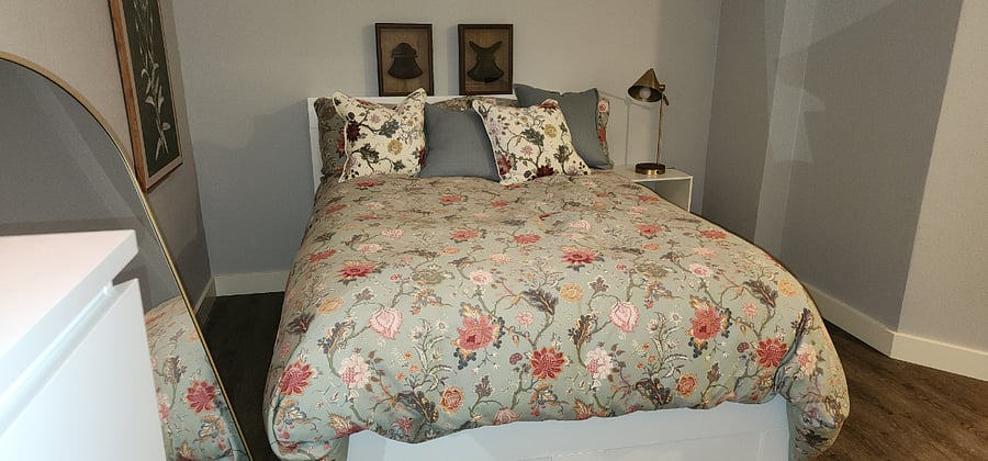 Luxurious bedding and pillow top mattress