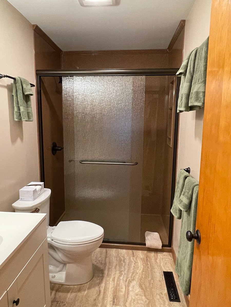 newly remodeled bathroom on main level