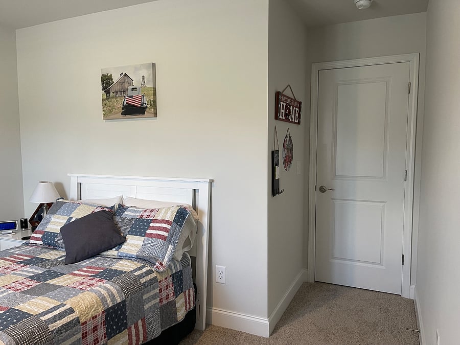View of entry from inside the room.