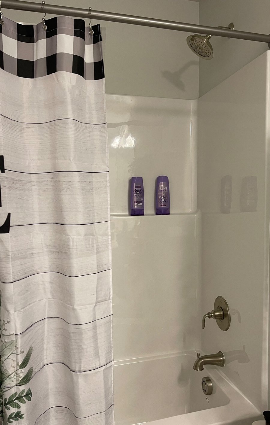 Shower and tub.
