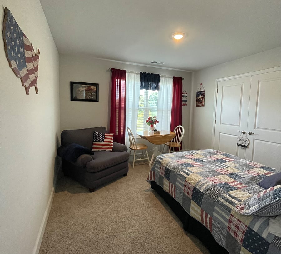 View of room from entry.