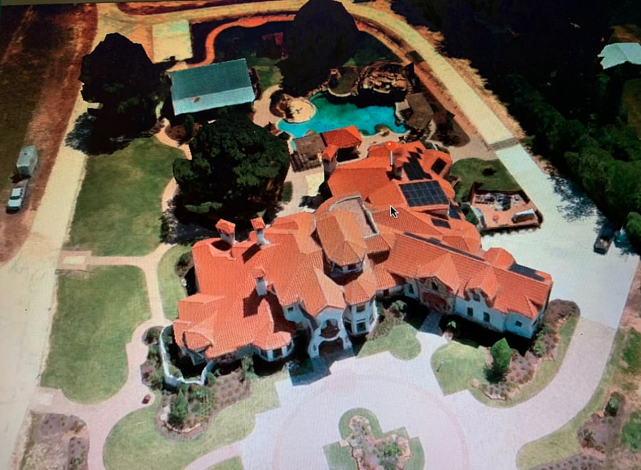 Main house w/ Log house and pool