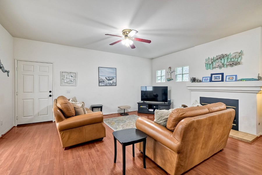 Relax in style by the fireplace