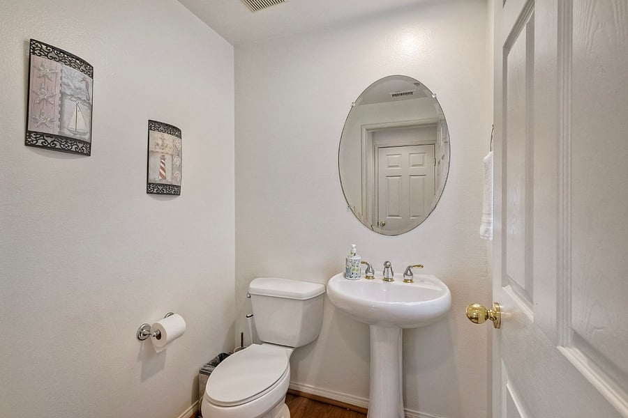 Main-level powder room adds comfort and style