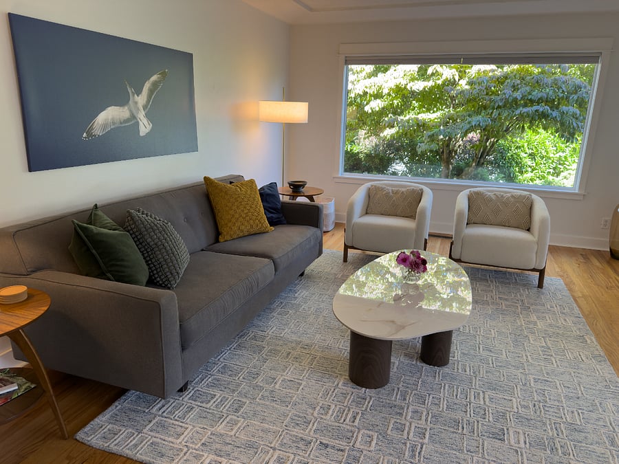 Living room with big picture window
