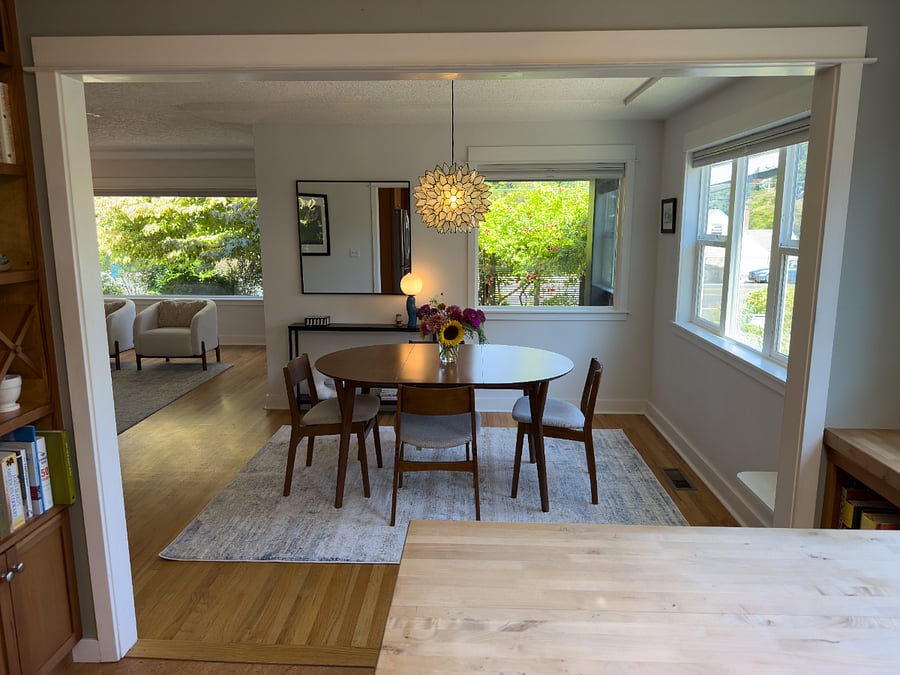 Looking at dining room from kitchen