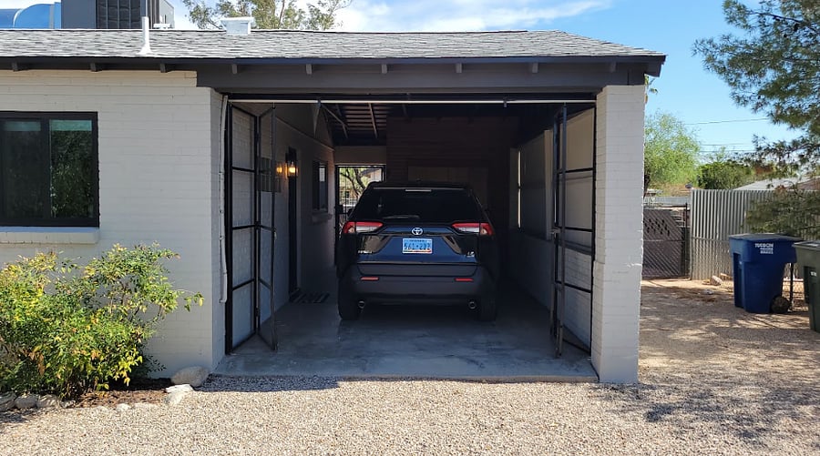 Park in garage or right outside of garage.