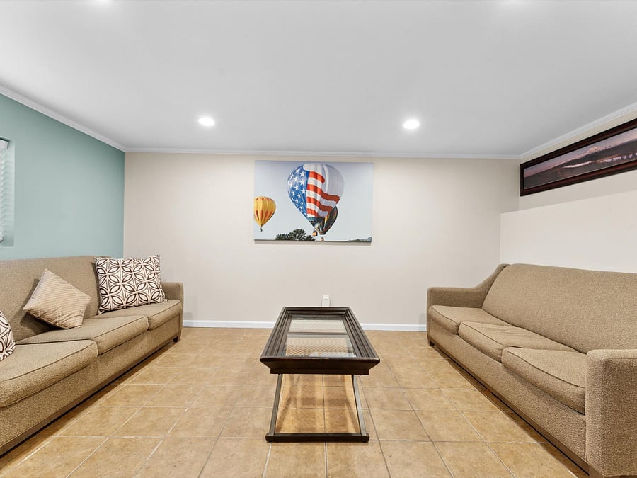 Downstairs Basement with two pull-out sofa beds