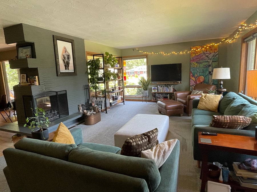 Upstairs shared space- living room.
